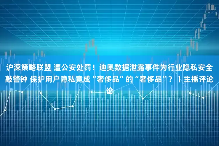 沪深策略联盟 遭公安处罚！迪奥数据泄露事件为行业隐私安全敲警钟 保护用户隐私竟成“奢侈品”的“奢侈品”？丨主播评论