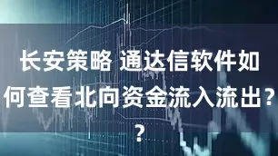 长安策略 通达信软件如何查看北向资金流入流出?